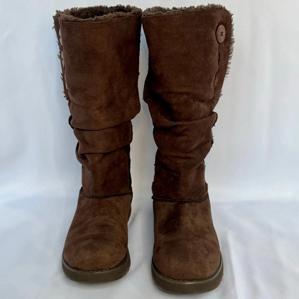 Skechers Keepsakes Slouch Tall Winter Boots Chocolate Brown Faux Fur Lined 6.5 - Picture 4 of 10